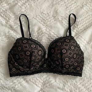 Aerie black lace push up bra